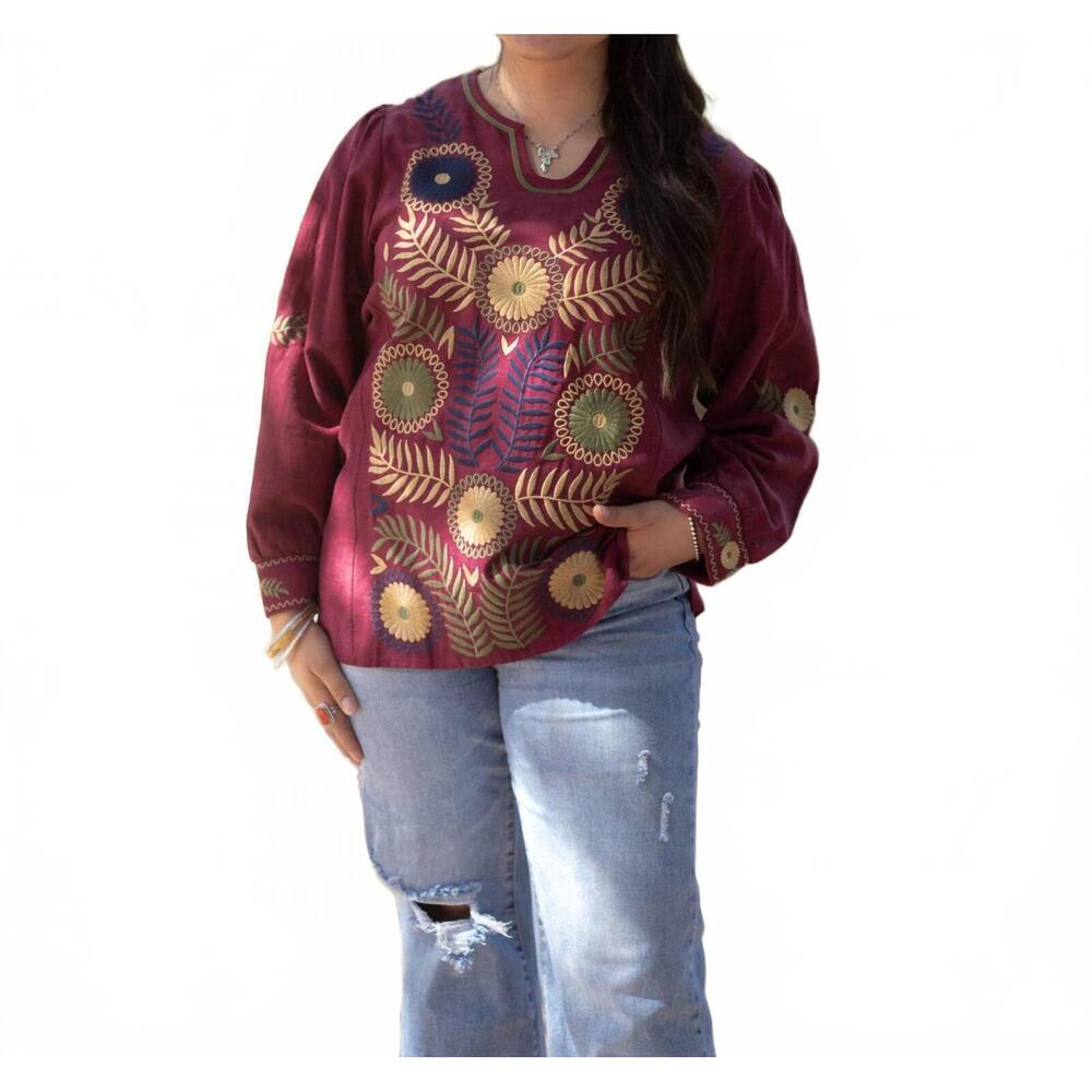 NEW LAYERZ CLOTHING quinn long sleeve top in red